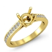 0.25Ct Round Side Diamond Engagement Semi Mount Ring 18k Yellow Gold - javda.com 