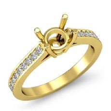 Round Side Diamond Engagement Semi Mount Ring 14k Gold Yellow (0.25Ct. tw.)