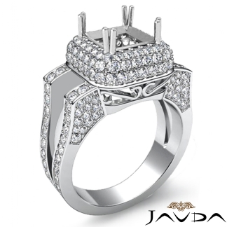 1.75Ct Diamond Engagement Ring Princess Semi Mount Halo Setting 14k Gold White