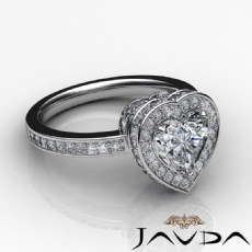 Pave Circa Halo Sidestone diamond Ring 18k Gold White
