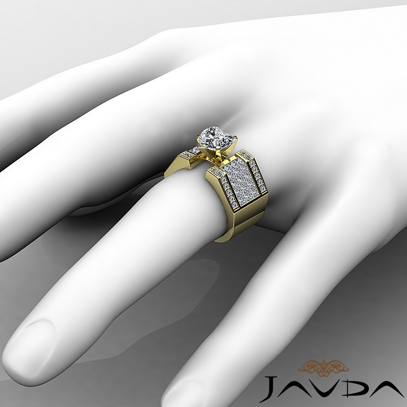Invisible Setting Shank diamond Ring 14k Gold Yellow