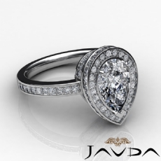 Halo Sidestone Pave Set diamond Ring Platinum 950