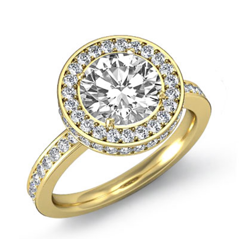 Crown Halo Petite Pave Set diamond Hot Deals 14k Gold Yellow