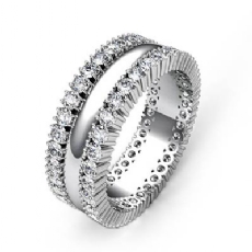 Prong Set Dome Men's Diamond Eternity Wedding Band Platinum 950  (1.9Ct. tw.)