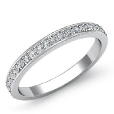 0.55Ct Round Diamond Half wedding Band Matching Set 14k White Gold