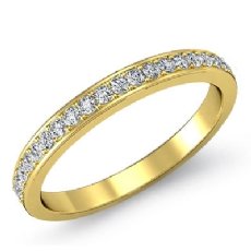 Round Diamond Half wedding Band Matching Set 18k Gold Yellow (0.55Ct. tw.)