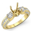Round Diamond 3 Stone Engagement Ring Bezel 14k Yellow Gold Semi Mount 1.15Ct - javda.com 