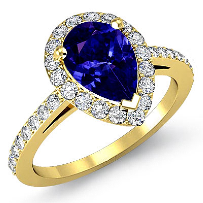  Pear diamond  Ring in 14k Gold Yellow