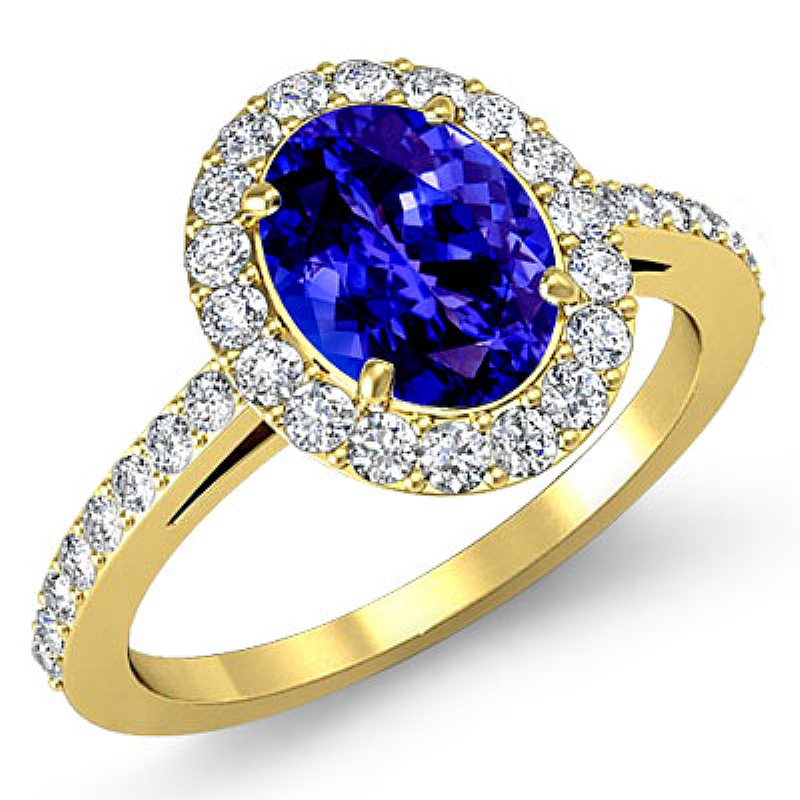  Oval diamond  Ring in 18k Gold Yellow