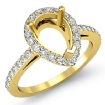 0.45Ct Diamond Engagement Ring Pear Semi Mount Halo Pave Setting 14k Yellow Gold - javda.com 
