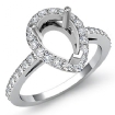 0.45Ct Diamond Engagement Ring Pear Semi Mount Halo Pave Setting 14k White Gold - javda.com 