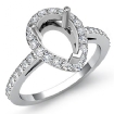 0.45Ct Diamond Engagement Ring Pear Semi Mount Halo Pave Setting 18k White Gold - javda.com 