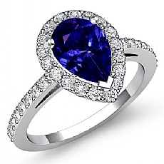 Halo Side-Stone Filigree diamond Ring 14k Gold White