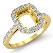 0.45Ct Diamond Engagement Ring Cushion Semi Mount 14k Yellow Gold Halo Setting - javda.com 