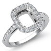 0.45Ct Diamond Engagement Ring Cushion Semi Mount 14k White Gold Halo Setting - javda.com 