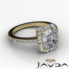 Halo Pave With Sidestone diamond Ring 18k Gold Yellow
