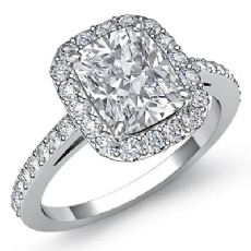 Halo Pave With Sidestone diamond Ring Platinum 950