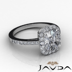 Halo Pave With Sidestone diamond Ring 18k Gold White