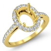 Filigree Oval Halo Pave Diamond Engagement Semi Mount Ring 18k Yellow Gold 0.45Ct - javda.com 