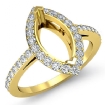 0.45Ct Diamond Engagement Ring Pave Setting 18k Yellow Gold Marquise Semi Mount - javda.com 