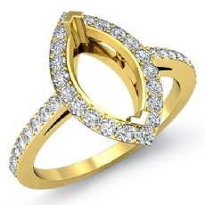 Diamond Engagement Ring Pave Setting 14k Gold Yellow Marquise Semi Mount (0.45Ct. tw.)