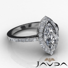 Halo Sidestone Pave Set diamond Ring Platinum 950