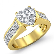 Invisible Shank Sidestone diamond Hot Deals 14k Gold Yellow