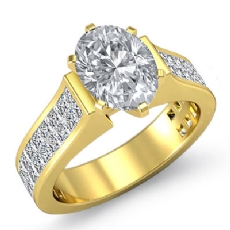 Invisible Shank Sidestone diamond Ring 18k Gold Yellow