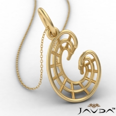 Charming Wired C Pendant Necklace 18