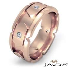 Designer Men's Round Diamond Eternity Wedding Band in 14k Rose Gold  (0.4Ct. tw.)