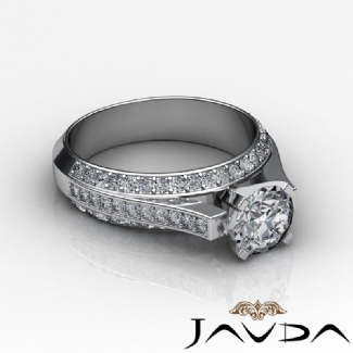 1.40 Ct Diamond Women Engagement Ring Setting 14k White gold Round Semi Mount