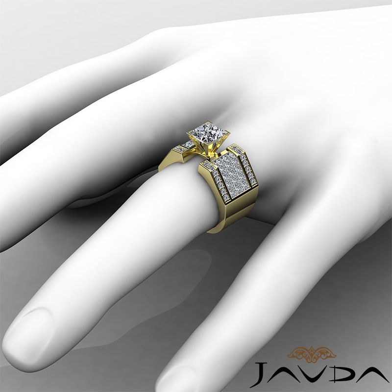 Invisible Setting Shank diamond Ring 14k Gold Yellow