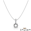 Solitaire Round Cut Prong Set Diamond Semi Mount Bail Pendant 14k White Gold - javda.com 