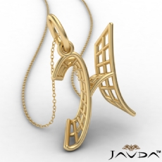 Heartfelt Wired H Pendant Necklace 18