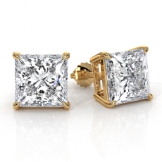 Princess  Lab grown Diamond IGI Certified Stud Earring 14k Gold Yellow  (8Ct. tw.)