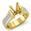 2.25Ct Princess Invisible Set Diamond Engagement Semi Mount Ring 18k Yellow Gold - javda.com 