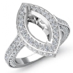 1.6Ct Diamond Engagement Ring Marquise Semi Mount Platinum 950 Halo Setting - javda.com 