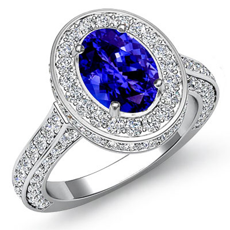 Heirloom Halo Pave Filigree Oval diamond engagement Ring in 14k Gold White