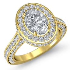 Heirloom Halo Pave Filigree diamond Ring 14k Gold Yellow