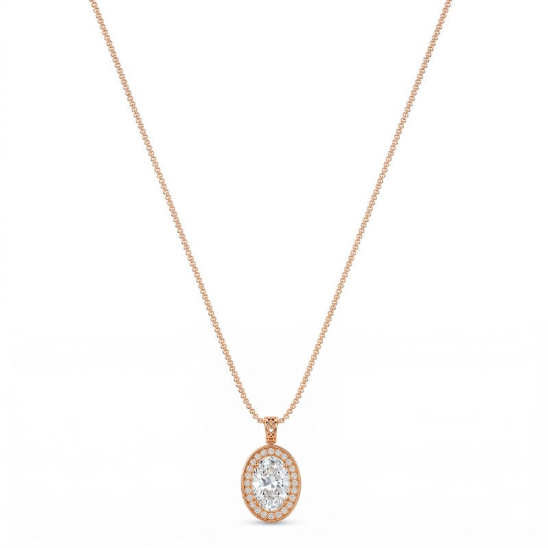  diamond Pendant 14k Rose Gold