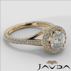 Circa Halo Pave Bridge Accent diamond Ring 18k Gold Yellow
