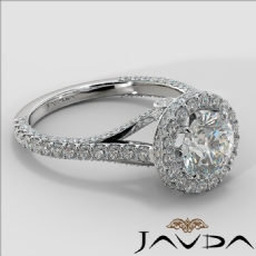 Circa Halo Pave Bridge Accent diamond Ring 14k Gold White