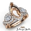 Three 3 Stone Diamond Anniversary Pear Marquise Semi Mount Ring 14k Rose Gold 1.59Ct - javda.com 