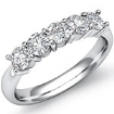 5 Stone Round Prong Diamond Women's Half Wedding Band 14k Gold White Ring 0.5Ct