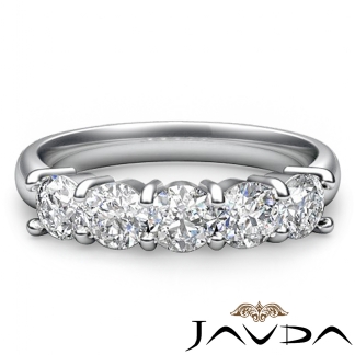 5 Stone Round Prong Diamond Women's Half Wedding Band 14k Gold White Ring 0.5Ct