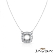 Halo Pave Set Cushion Cut Diamond Semi Mount Pendant 14k White Gold - javda.com 