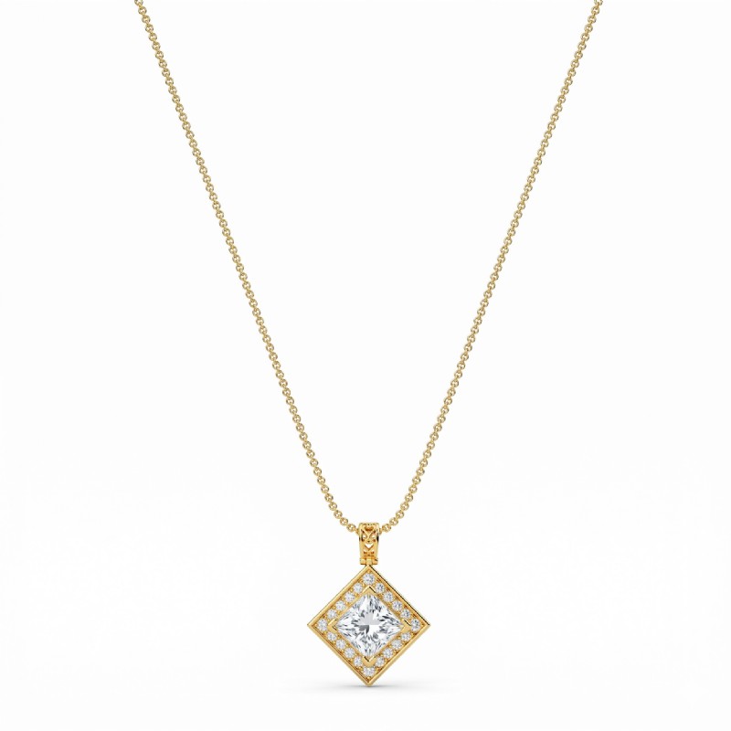  diamond Pendant 18k Gold Yellow