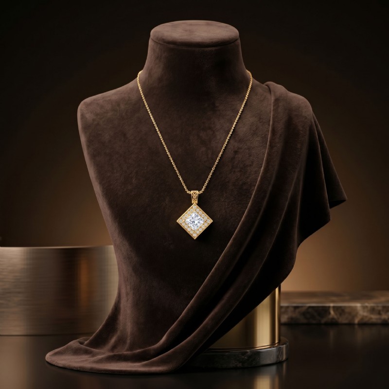  diamond Pendant 18k Gold Yellow