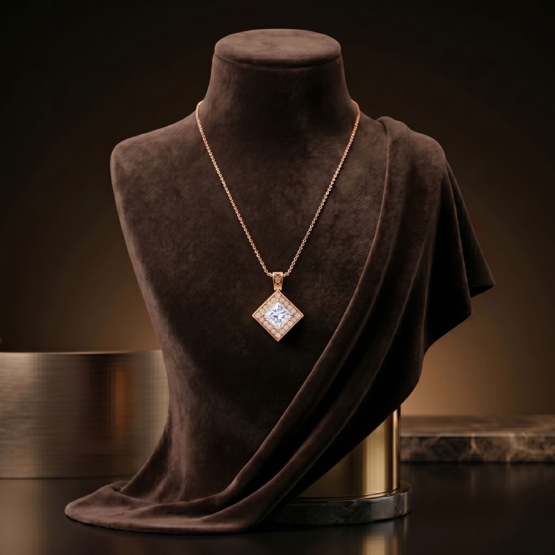  diamond Pendant 14k Rose Gold