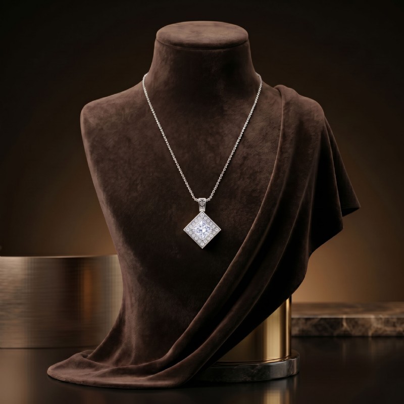  diamond Pendant 14k Gold White